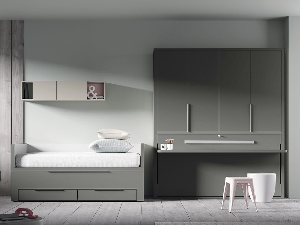 Cama Compacta Premium con dos camas de 90x190cm QBn12 de Tegar Mobel - 15