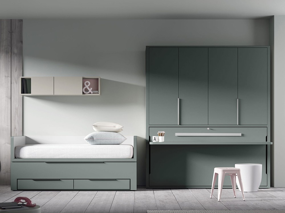 Cama Compacta Premium con dos camas de 90x190cm QBn12 de Tegar Mobel - 16