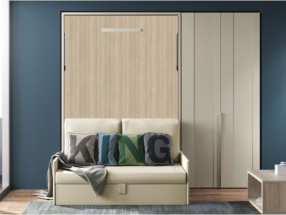 Cama abatible vertical 135cm con sofá QBn18 de Tegar Mobel - 1