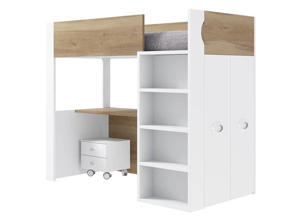 Cama alta con escritorio y armario Vitta de Tegar Mobel - 1