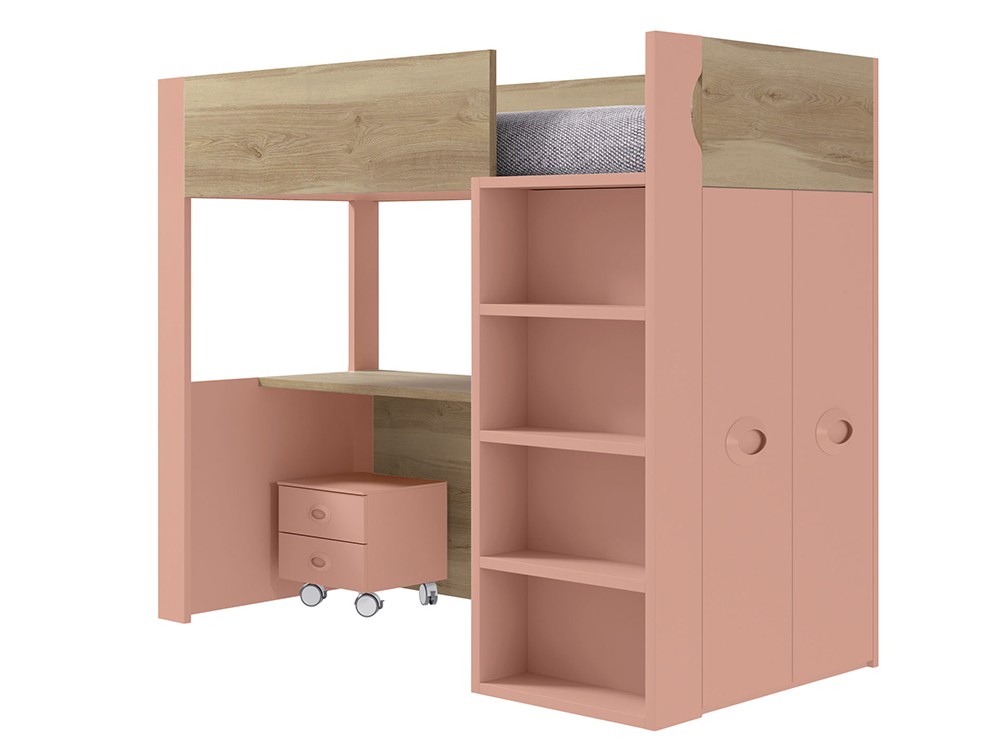 Cama alta con escritorio y armario Vitta de Tegar Mobel - 4