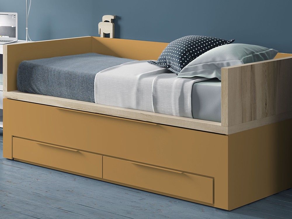Cama compacta Premium con deslizante y dos cajones QBn-10 Tegar Mobel - 8