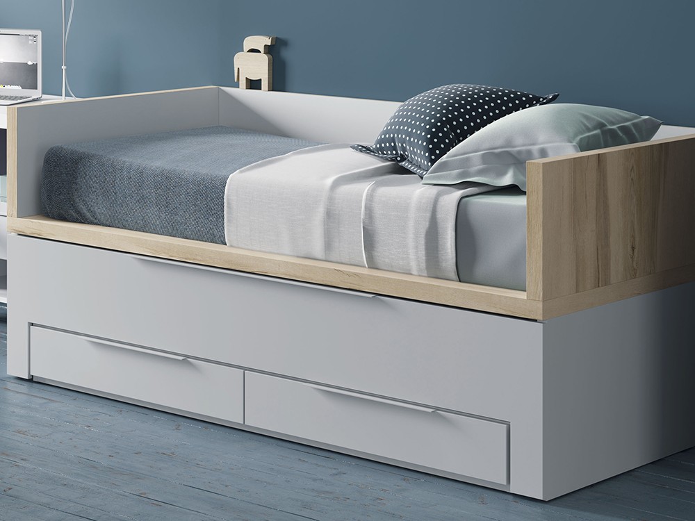 Cama compacta Premium con deslizante y dos cajones QBn-10 Tegar Mobel - 9