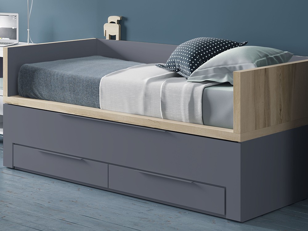 Cama compacta Premium con deslizante y dos cajones QBn-10 Tegar Mobel - 10