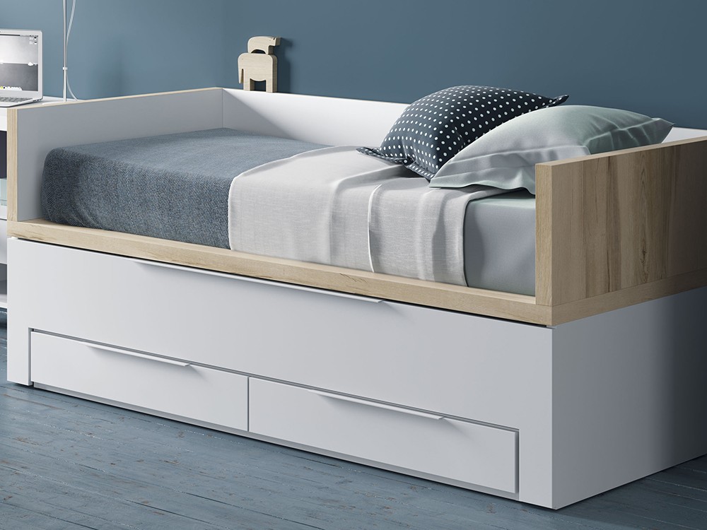 Cama compacta Premium con deslizante y dos cajones QBn-10 Tegar Mobel - 2