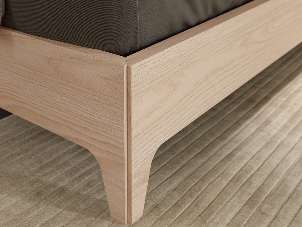 Dormitorio Liso Ribbon Tempo 17 con cabecero corrido con luz led, mesitas y bañera de Tegar Mobel - 3