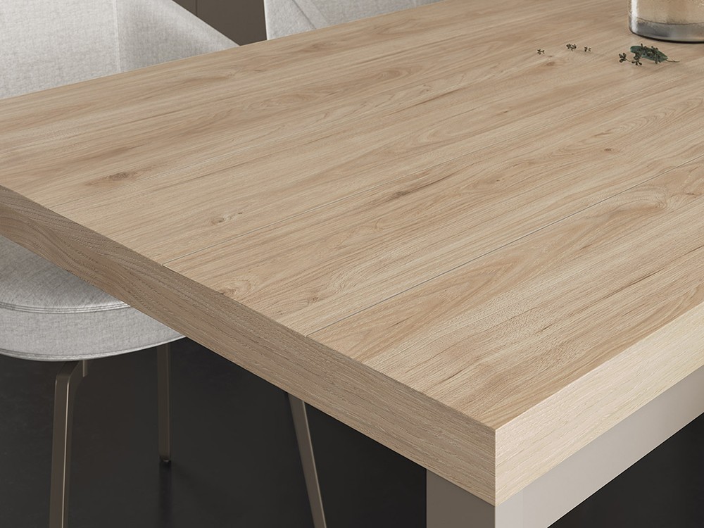 Mesa de comedor fija con estructura de metal y sobre de madera Muss de Tegar Mobel - 6