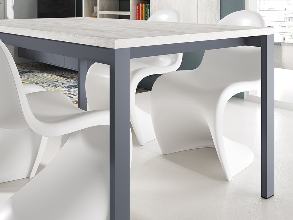 Mesa de comedor fija con estructura de metal y sobre de madera Muss de Tegar Mobel - 7