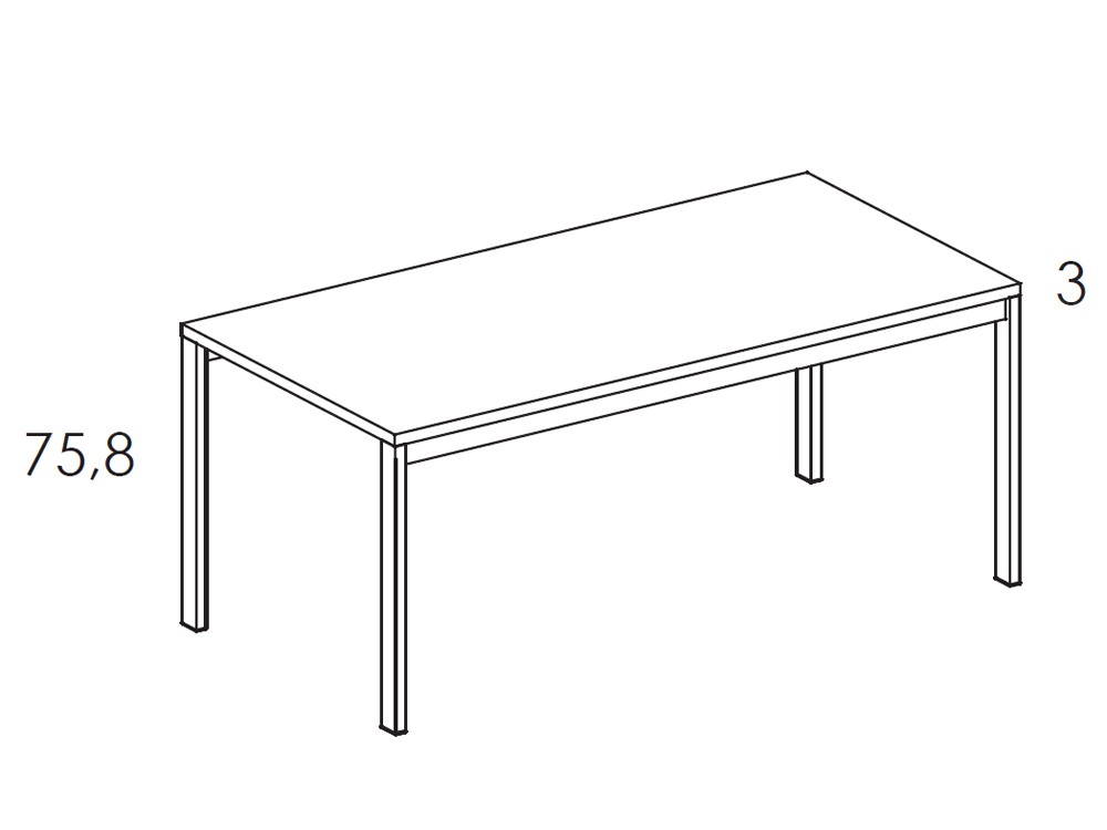 Mesa de comedor fija con estructura de metal y sobre de madera Muss de Tegar Mobel - 10