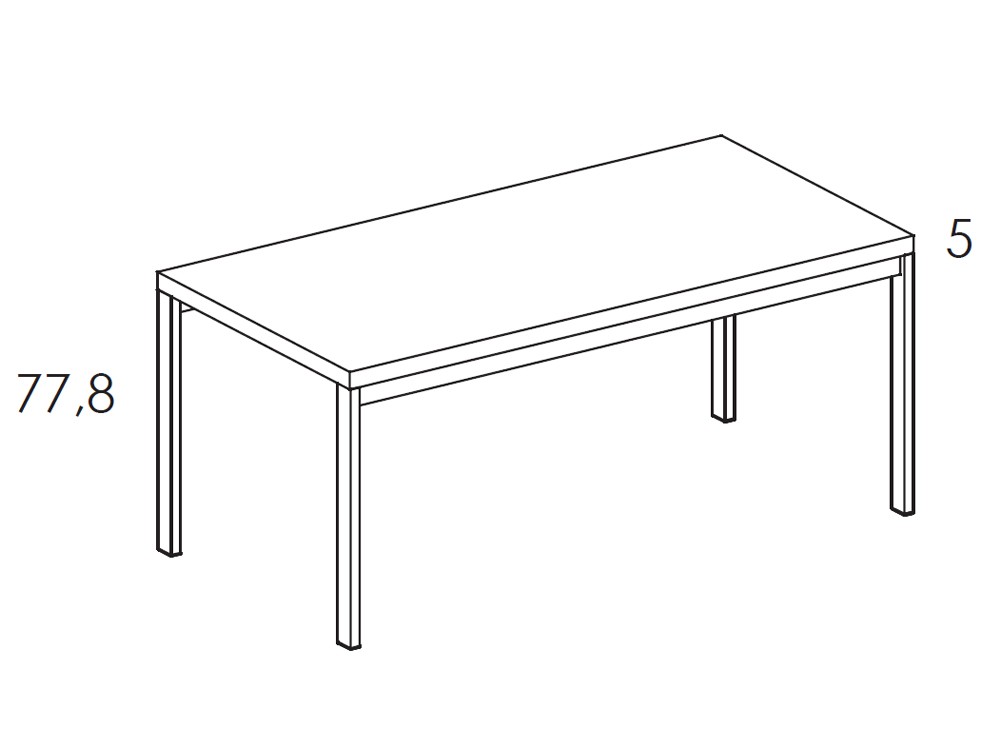 Mesa de comedor fija con estructura de metal y sobre de madera Muss de Tegar Mobel - 11