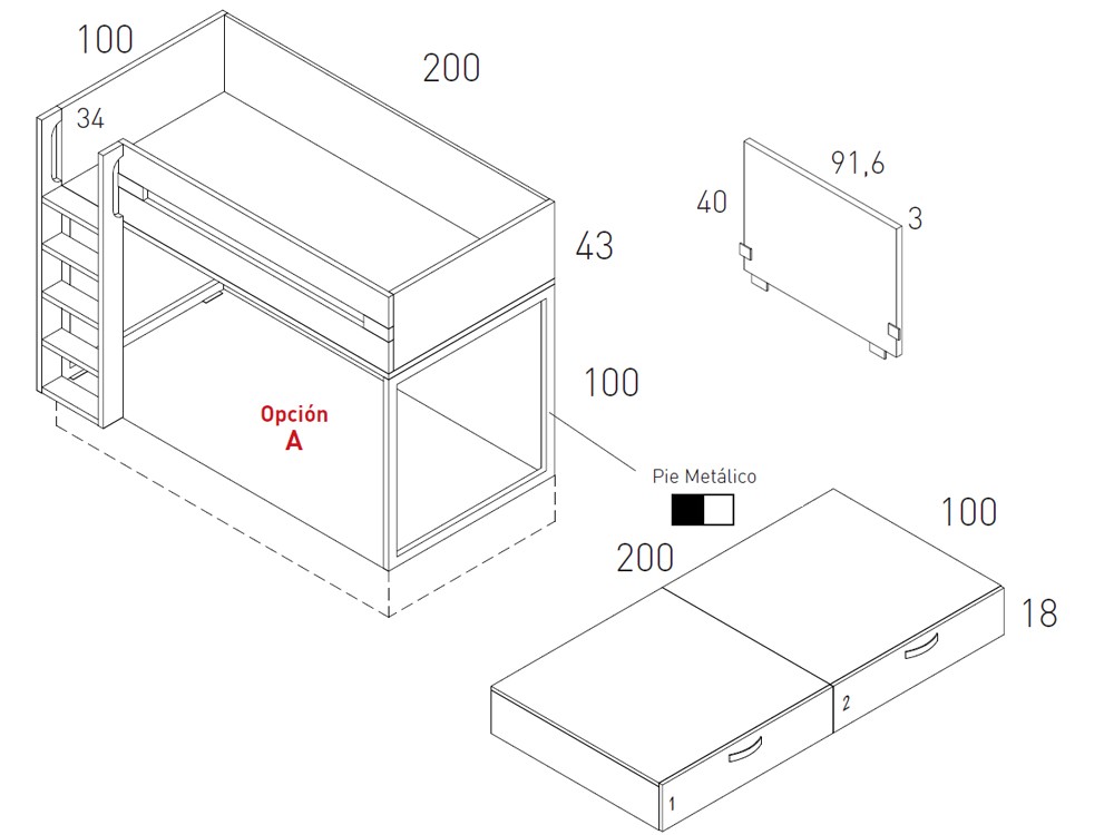 Litera con cajones Alfa Flow de jotajotape - 10