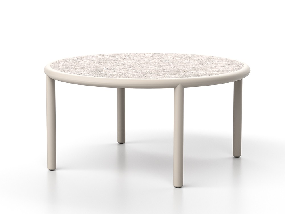 Mesa de centro redonda para salón exterior de teca o dekton Tempo de SKLD - 2