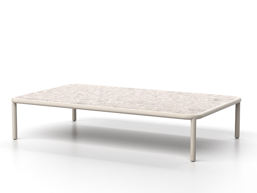 Mesa de centro cuadrada o rectangular para salón exterior de teca o dekton Tempo de SKLD - 5