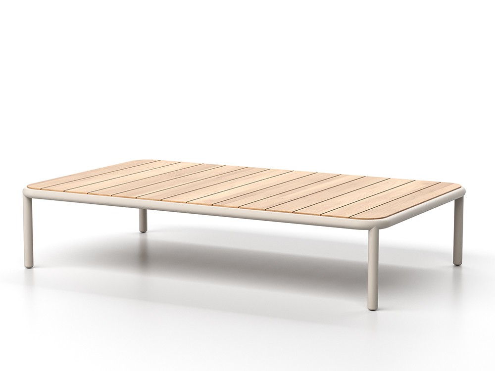 Mesa de centro cuadrada o rectangular para salón exterior de teca o dekton Tempo de SKLD - 3