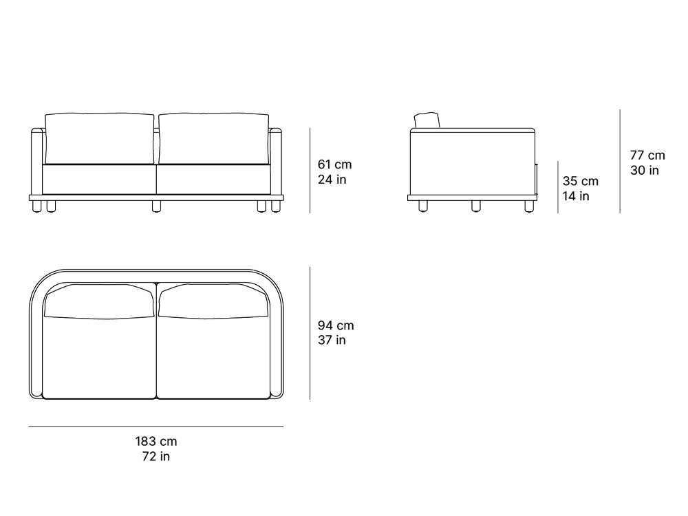 Sofá de dos o tres plazas para salón exterior Umbra de SKLD - 4