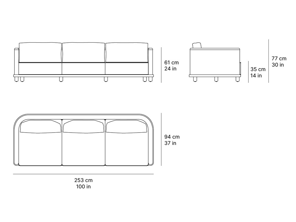 Sofá de dos o tres plazas para salón exterior Umbra de SKLD - 5