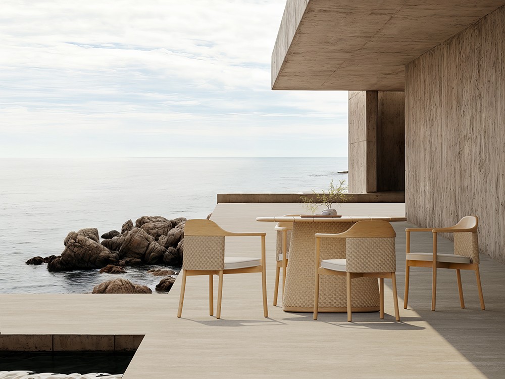 Mesa redonda de comedor exterior Umbra de SKLD - 2