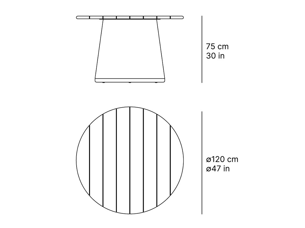 Mesa redonda de comedor exterior Umbra de SKLD - 3