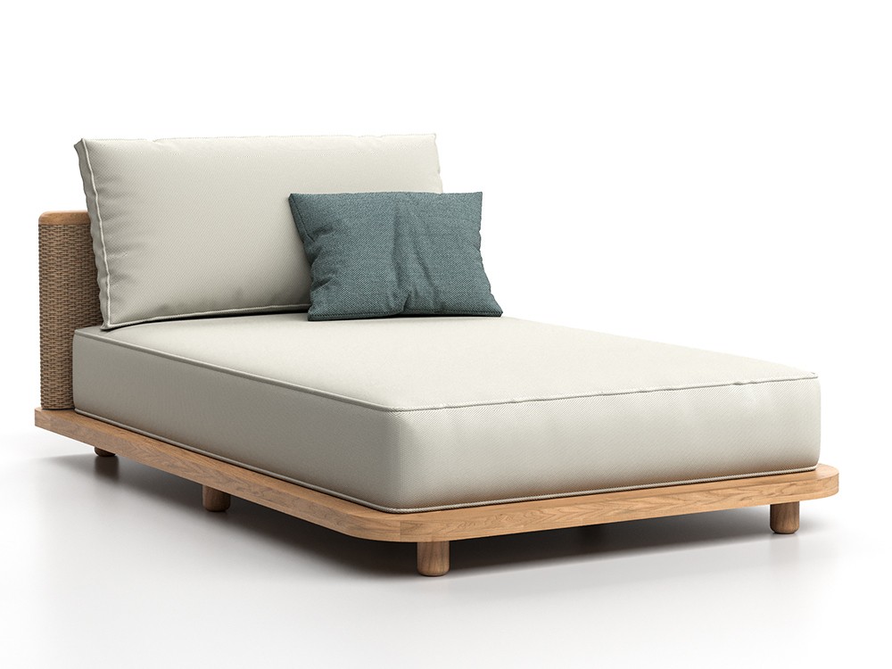 Tumbona de madera de teca y fibra Umbro de SKLD - 2