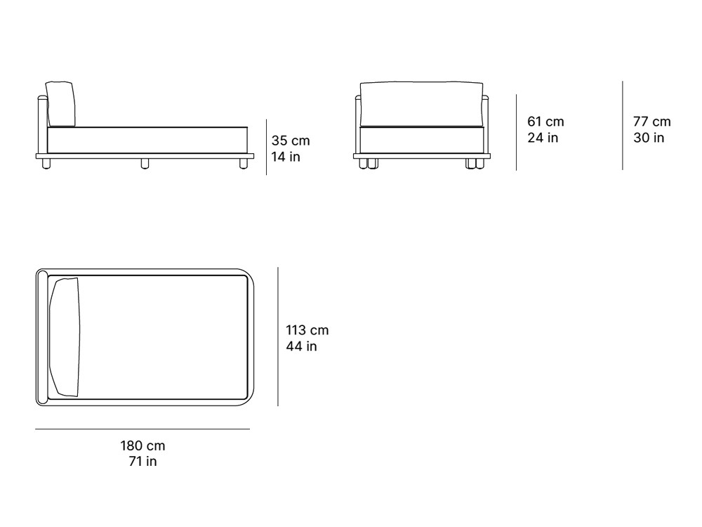 Tumbona de madera de teca y fibra Umbro de SKLD - 4