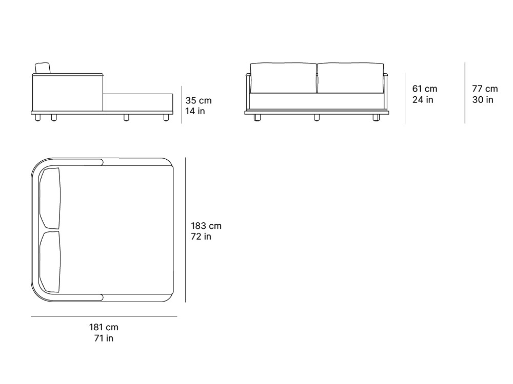Daybed de madera de teca y fibra Umbra de SKLD - 4