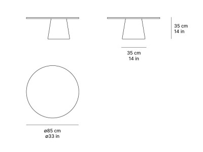 Mesa de centro para salón exterior con base de aluminio o teca y sobre Dekton Lacus de SKLD - 3