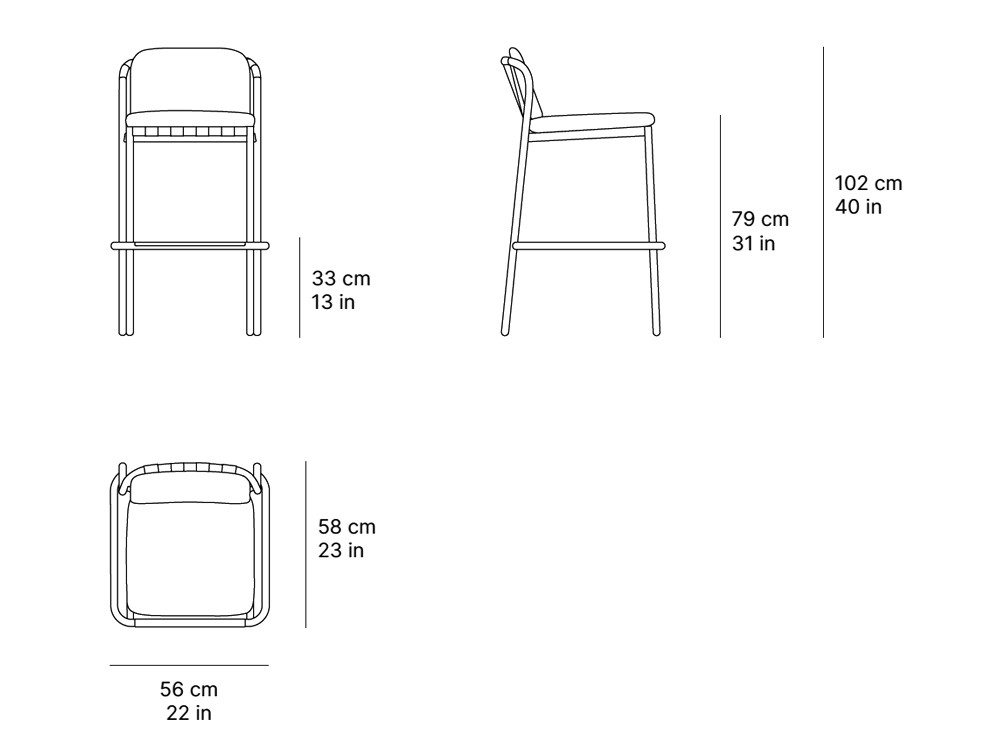 Taburete alto para salón exterior Lacus de SKLD - 3