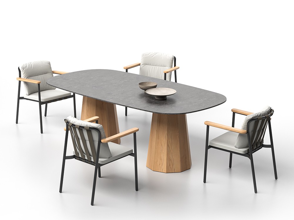 Mesa de comedor exterior ovalada Lacus Dekton de SKLD - 3