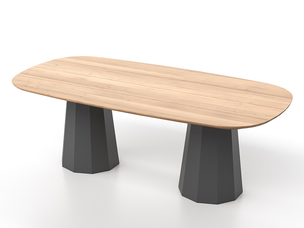 Mesa ovalada de comedor para jardín Lacus Teca de SKLD - 2