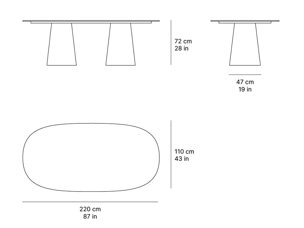 Mesa ovalada de comedor para jardín Lacus Teca de SKLD - 4
