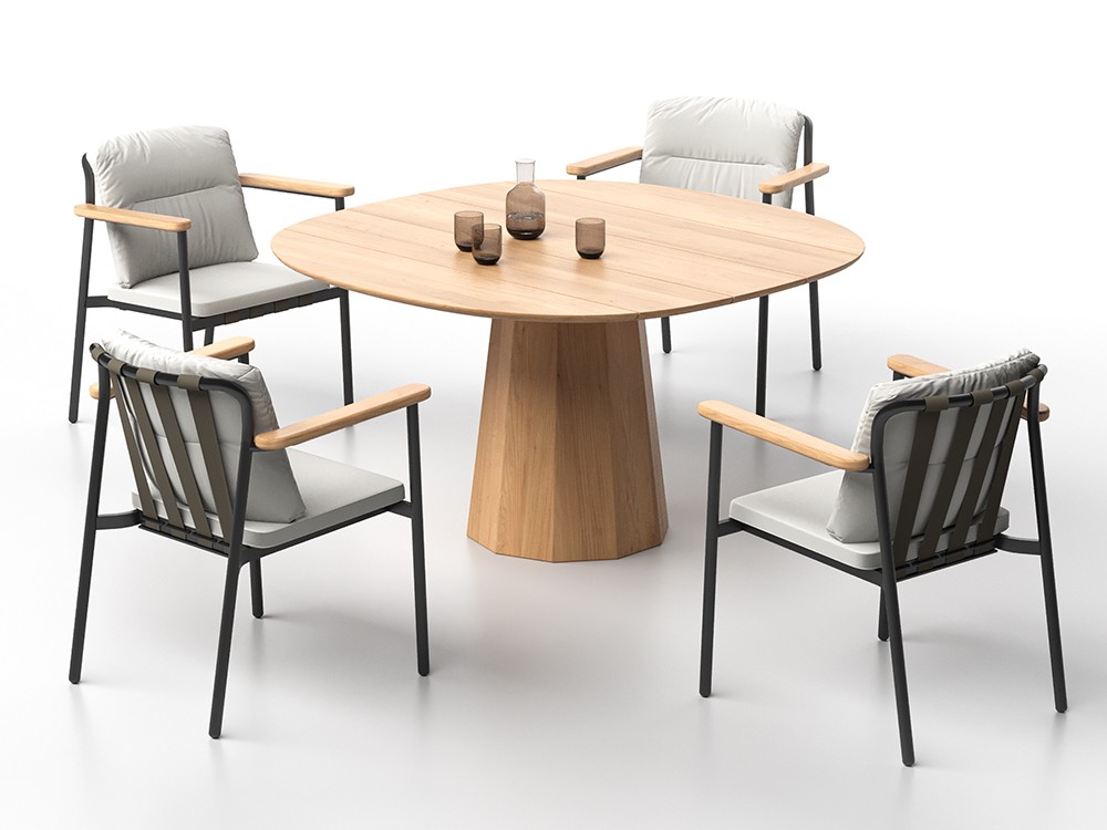 Mesa cuadrada para comedor de jardín Lacus  Teca de SKLD - 2