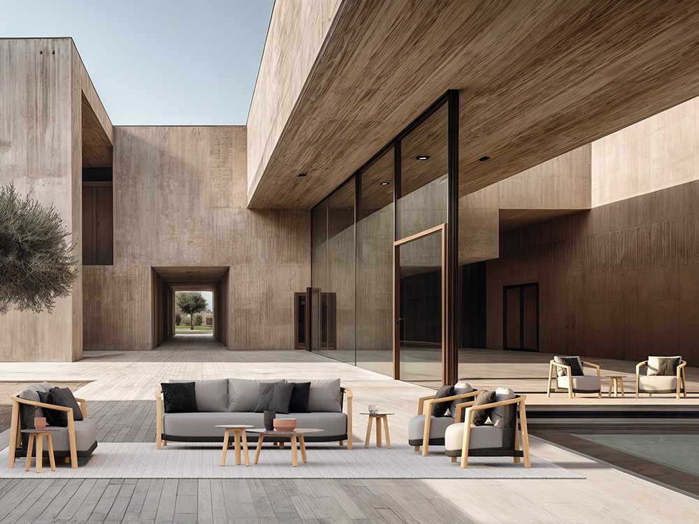 Sofá de dos o tres plazas para salón exterior Lenis de SKLD muebles de jardín - 7