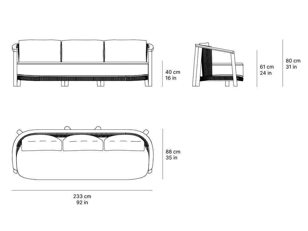 Sofá de dos o tres plazas para salón exterior Lenis de SKLD muebles de jardín - 5