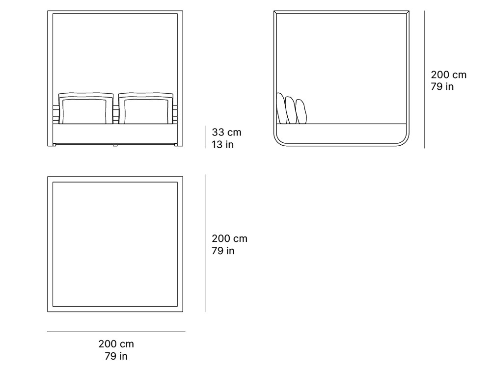 Cama Balinesa de aluminio para jardín  Ventus de SKLD muebles de exterior premium - 3