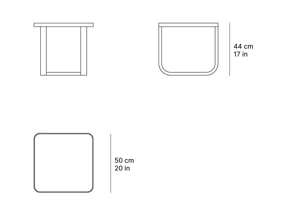 Mesa auxiliar cuadrada para salón exterior Ventus de SKLD muebles de terraza y jardín premium - 3