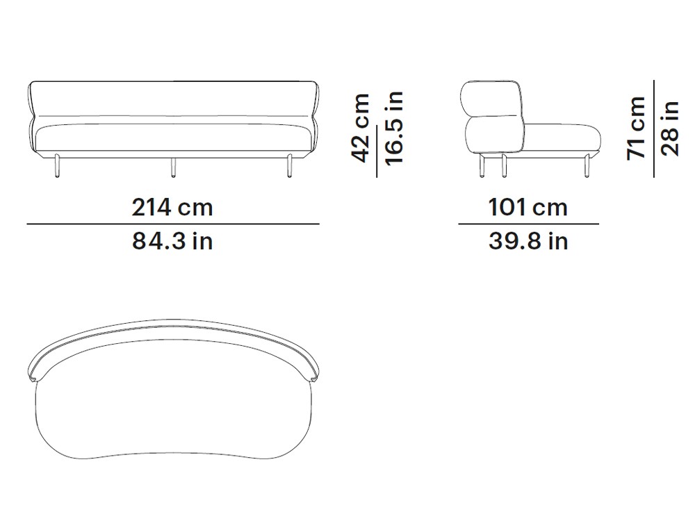 Sofá sin brazos para salón exterior Amba Essences de Point - 3