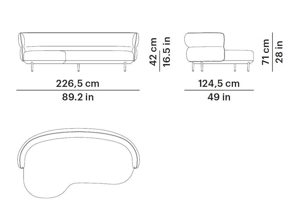 Sofá chaiselongue para jardín Amba Essences de Point muebles de exterior premium - 3