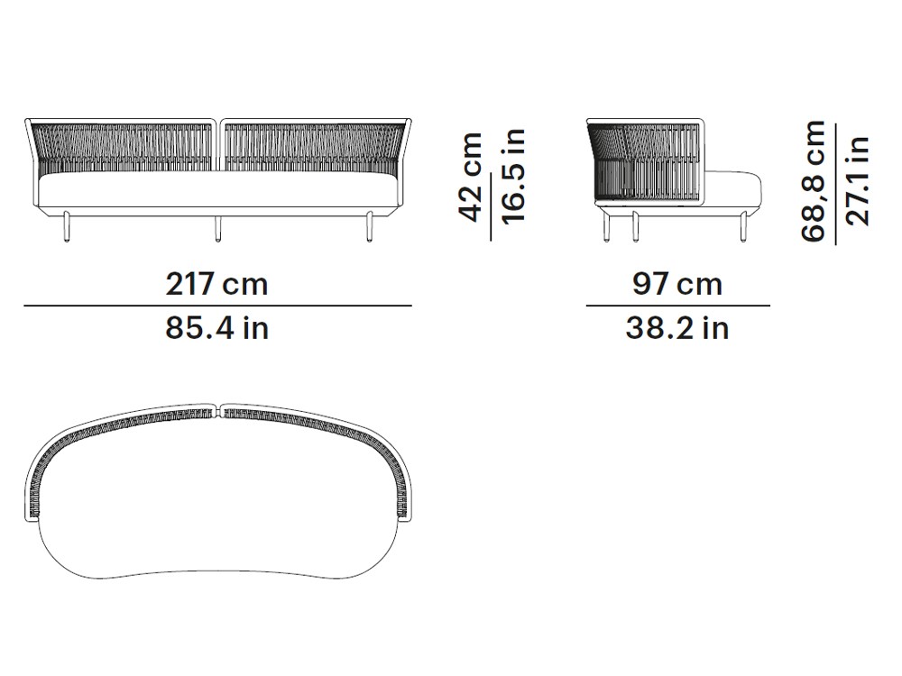Sofá para salón exterior Amba Woven de Point muebles de jardín premium - 3