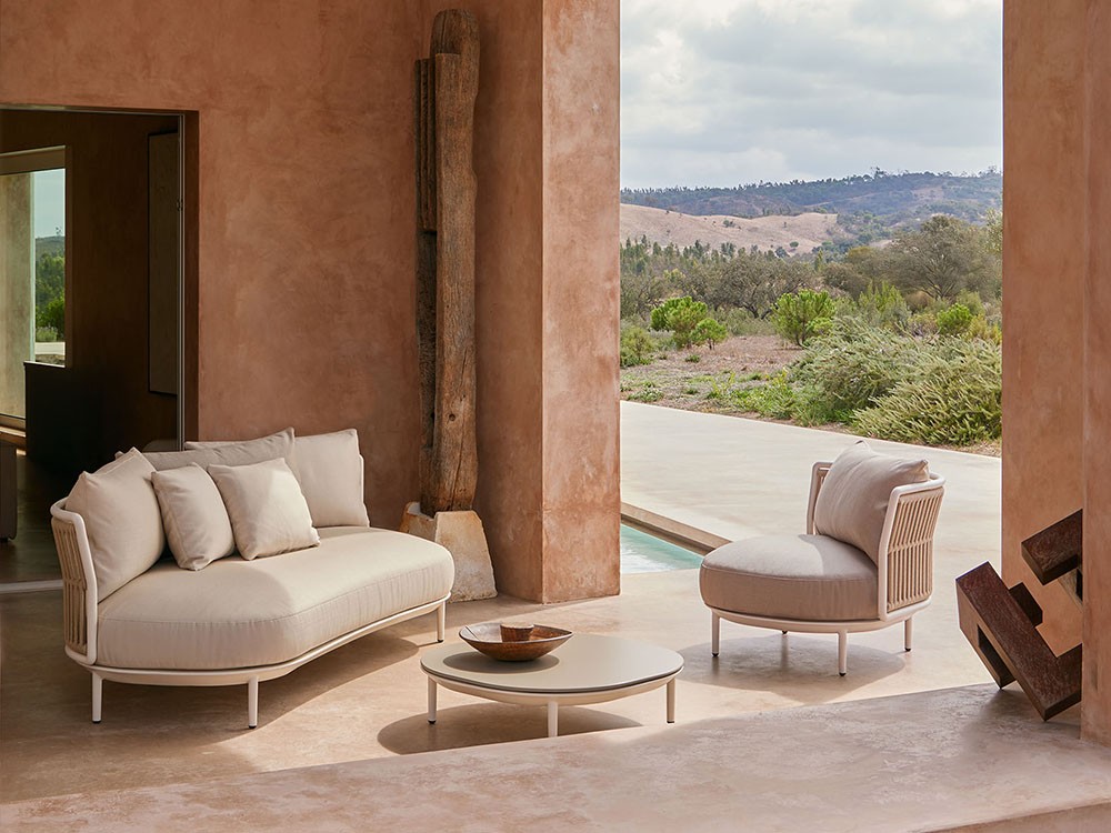 Sofá sin brazos para salón exterior Amba Woven de Point muebles de jardín premium - 4