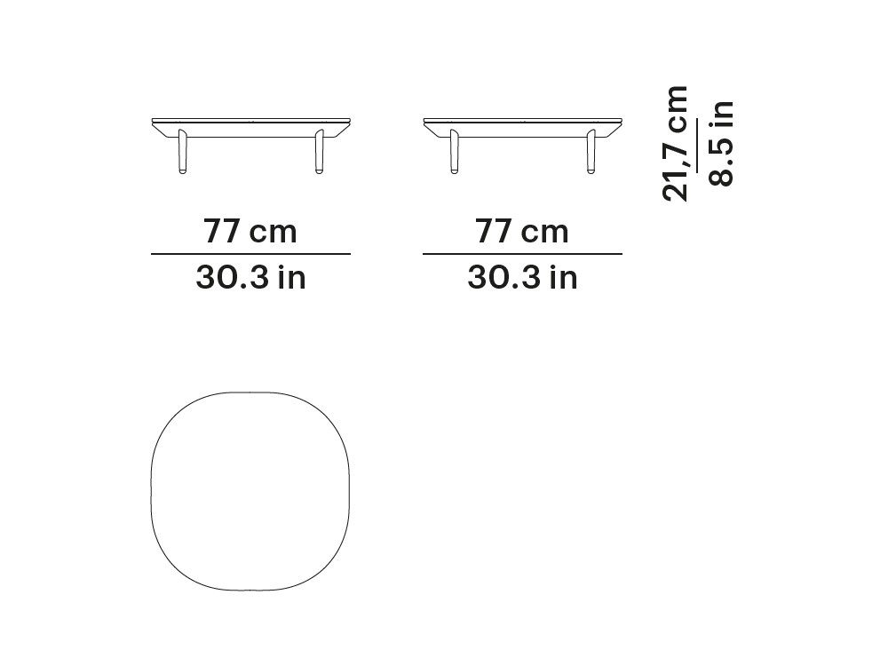 Mesa de centro cuadrada o rectangular para salón exterior Amba de Point muebles de jardín premium - 5