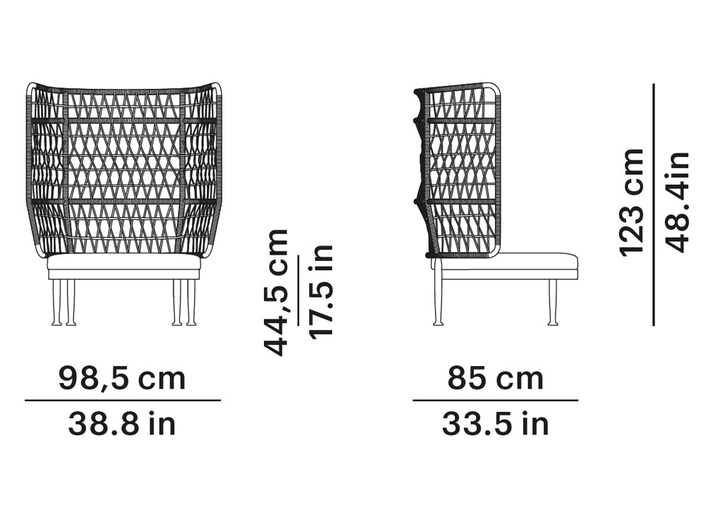Sillón para jardín Curio Respaldo Alto de Point muebles de exterior premium - 7
