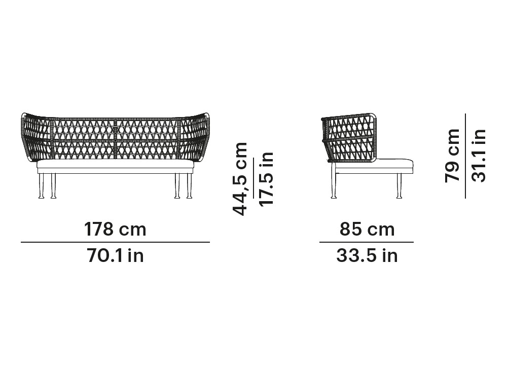Sofá para salón exterior Curio de Point muebles de jardín premium - 8
