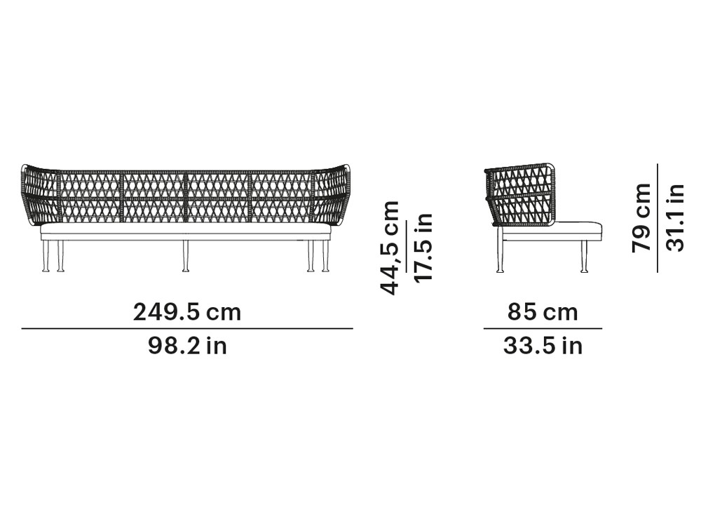 Sofá para salón exterior Curio de Point muebles de jardín premium - 9