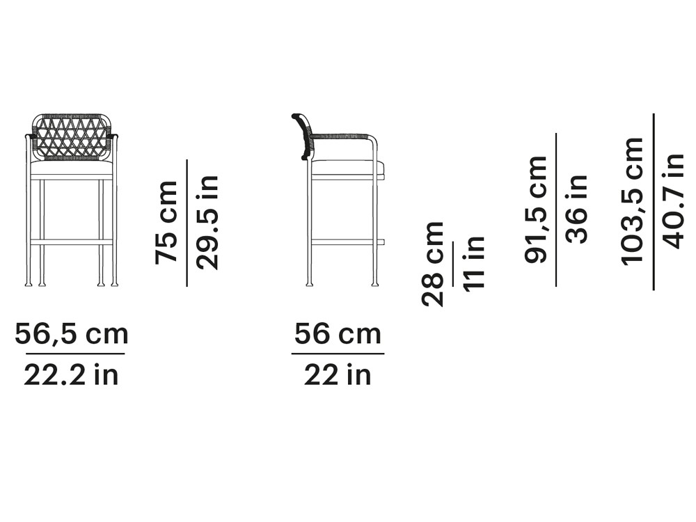 Taburete alto para exterior Curio de Point Muebles de jardín premium - 4