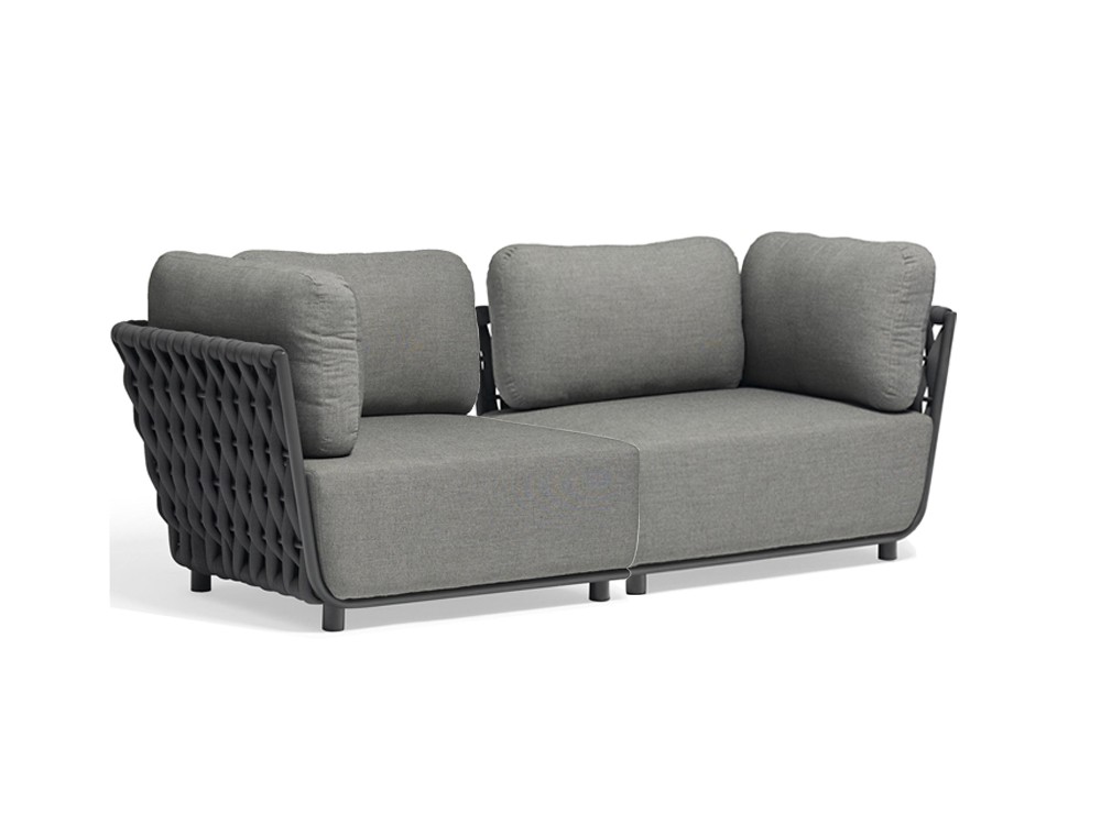 Sofá modular para exterior en aluminio y cuerda trenzada Laos de Majestic Garden - 8