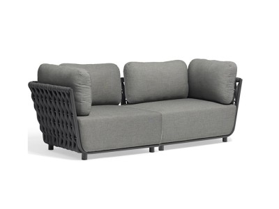 Sofá modular para exterior en aluminio y cuerda trenzada Laos de Majestic Garden - 8