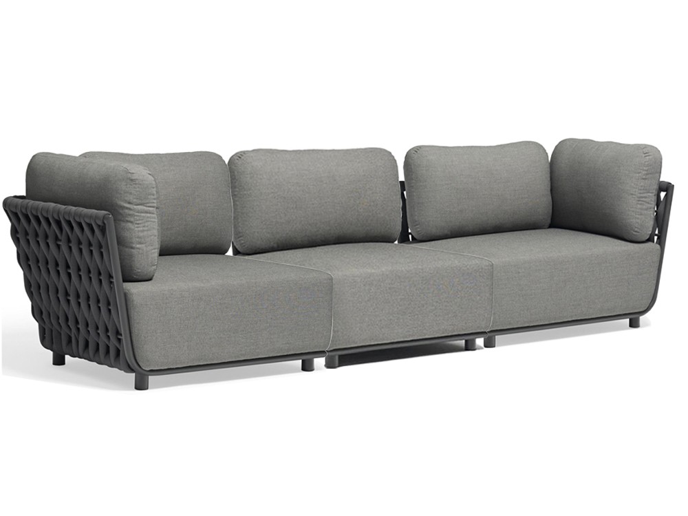 Sofá modular para exterior en aluminio y cuerda trenzada Laos de Majestic Garden - 10