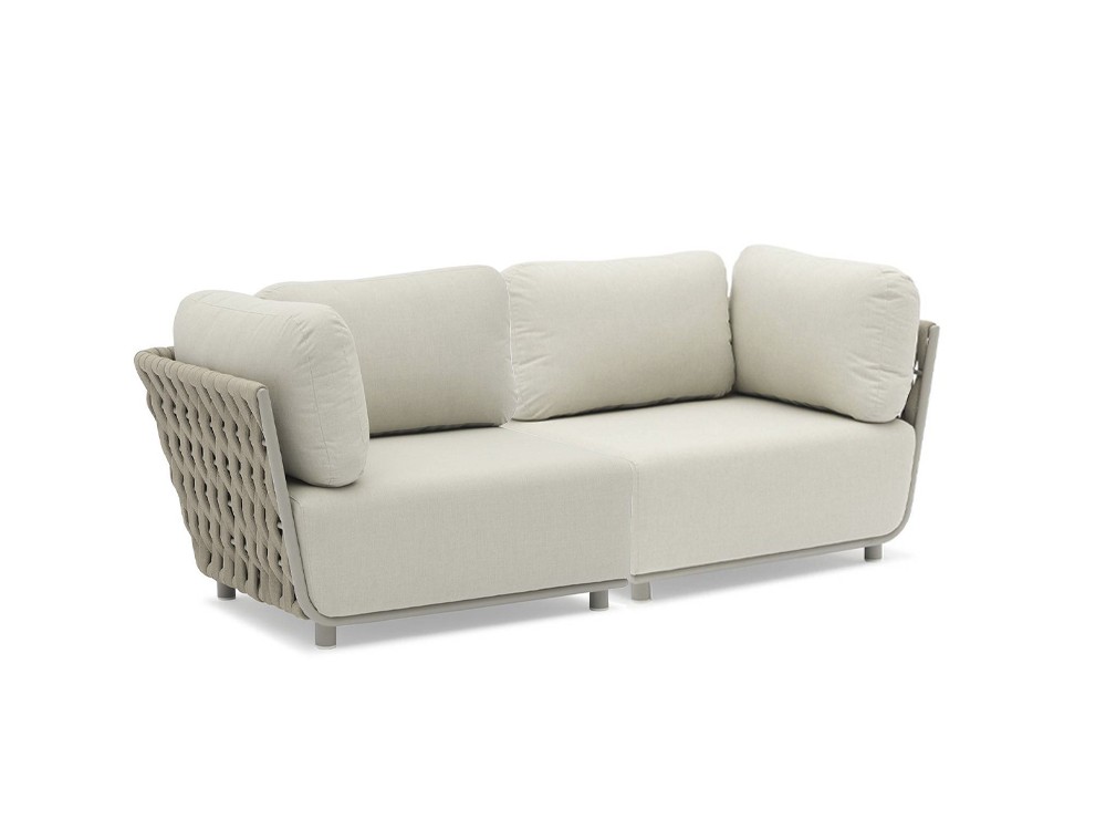 Sofá modular para exterior en aluminio y cuerda trenzada Laos de Majestic Garden - 9