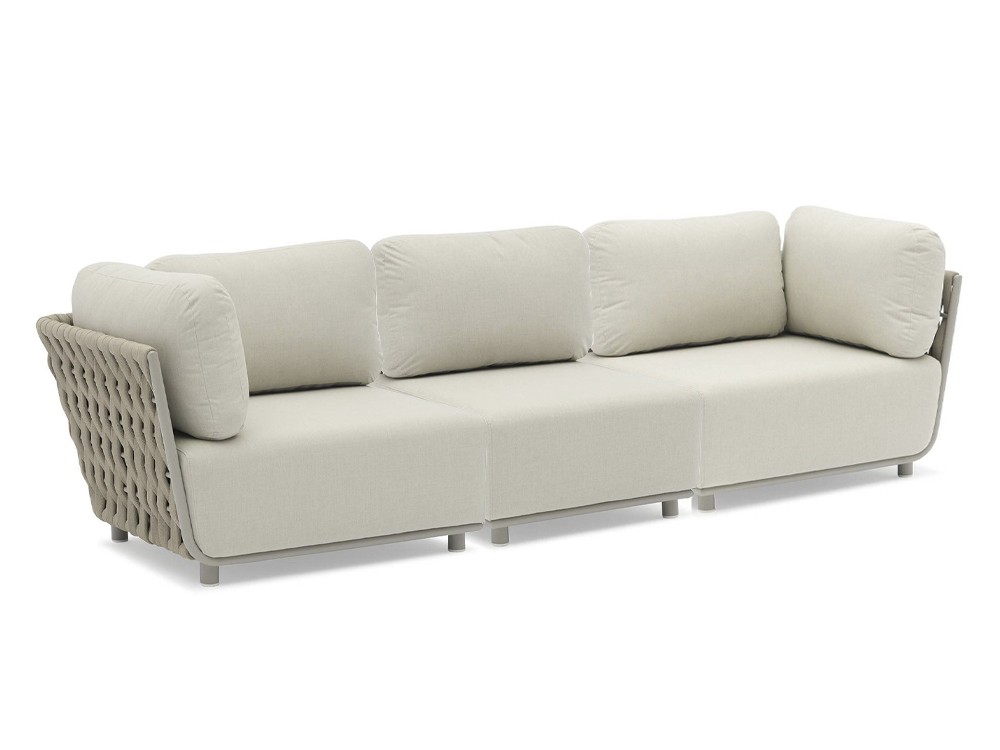 Sofá modular para exterior en aluminio y cuerda trenzada Laos de Majestic Garden - 11