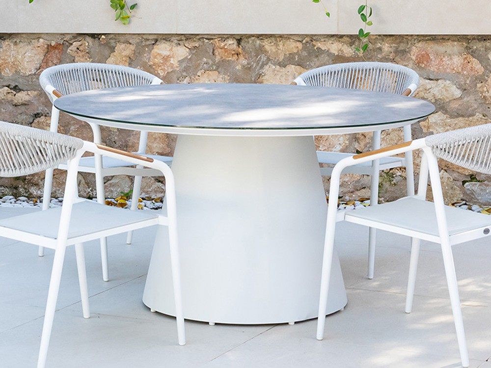 Mesa redonda de comedor exterior Haití de Majestic Garden - 1